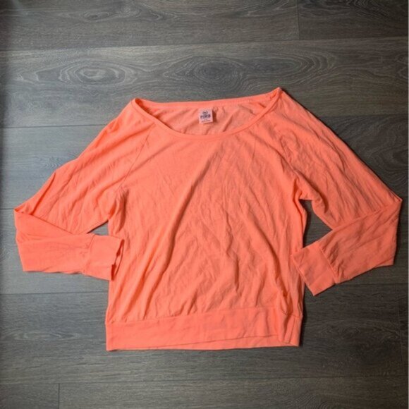 Pink Victoria's Secret Long sleeve T-shirt Burnout Orange Size Large - Picture 4 of 8